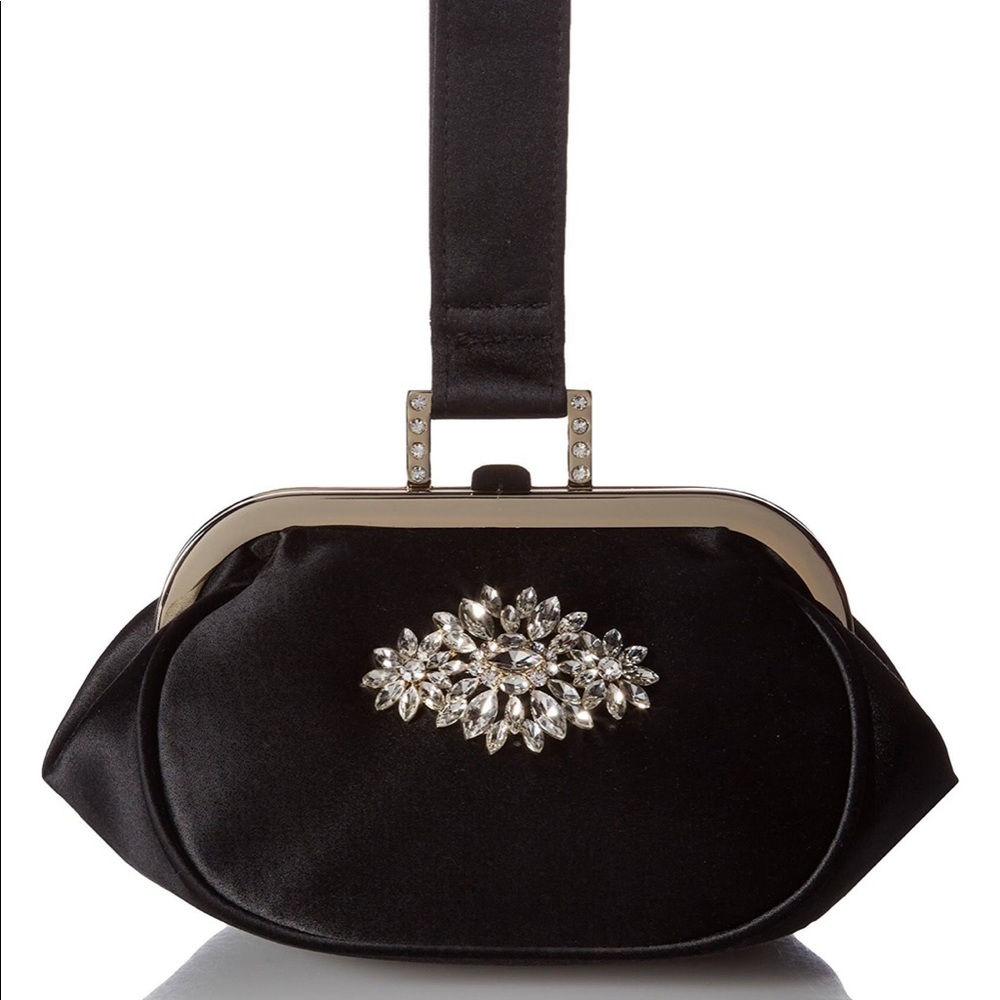 BADGLEY MISCHKA | Addison Silk Satin Jeweled Wristlet ▪️Last One▪️